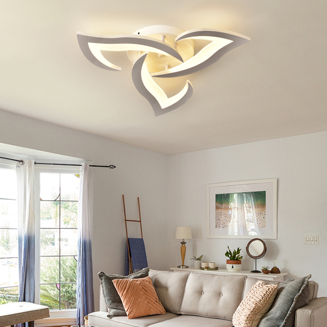 Smart Design Indoor Remote Control Round Room Decorative Modern Chandelier Star Fixtures Ceiling Acrylic Black Led Ceiling Light