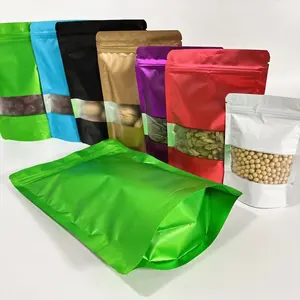 Best Red Pouch Packing Cheap Coffee Food Bag With Window China Gusset Sealed Pouch Coffee Bean Tea Packing Bags