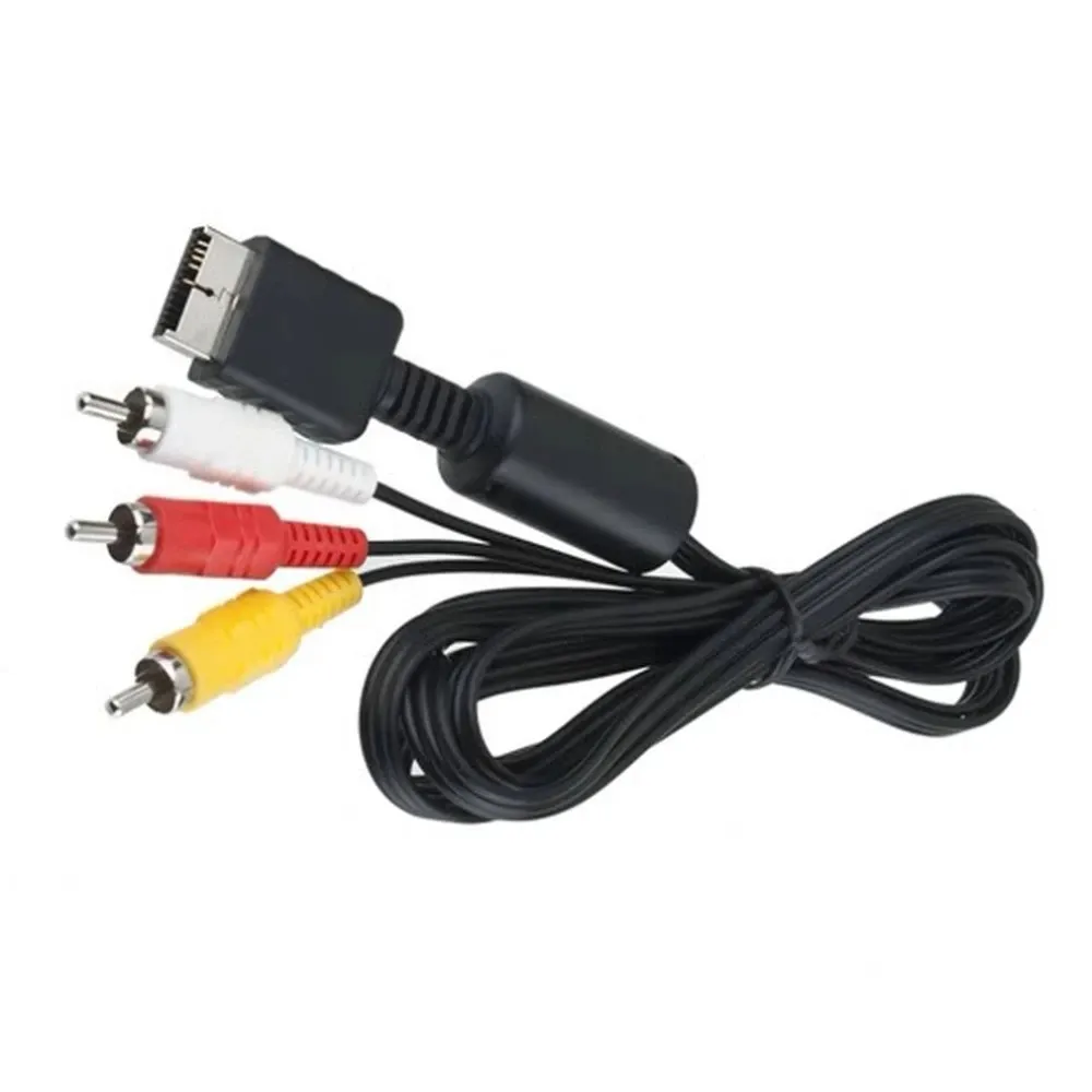 1.8M Audio Video AV Cable Cord Wire to 3 RCA TV Lead for Sony for Playstation PS1 PS2 for PS3 Console Cable