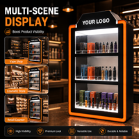 Support de présentation en acrylique personnalisé pour cigarettes avec éclairage LED pour vitrine de magasin de tabac