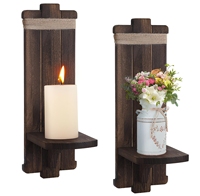 Support mural en bois écologique classique et tendance, 2 pièces, pour bougies, idéal chambre, salon, salle de bain, Noël – Vente directe usine