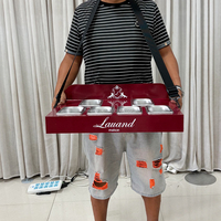 Nouveau Plateau de Service Portable en Métal pour Fêtes et Desserts, Présentoir Alimentaire à Bandoulière pour Mariages, Cocktails et Traiteur