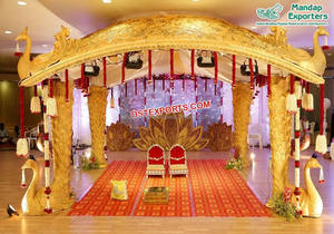 Mandap de mariage moderne détachable en fibre de verre, fait main aux Fidji, modèle Golden Delizio, idéal pour les événements - Product Image 6