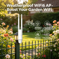 PA+LAN JPWFi Extensor Wifi6 de 2.4G y 5.8GHz 1800Mbps, Repetidor Mesh, Modo Gigabit, 48V POE, Solar, IP65, Punto de Acceso Exterior de Largo Alcance