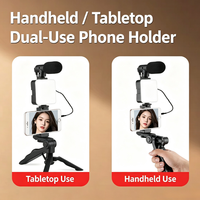 Kit de vlogging tout-en-un avec mini trépied, lumière d'appoint de poche et microphone canon pour téléphone, TikTok, YouTube et diffusion en direct