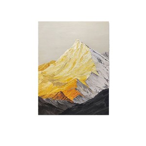 Hand Painted Oil Painting Gold Mountain Abstract <b>Art</b> Modern Minimalist Wall Hanging For Living Room Entryway Decor - Product Image 5