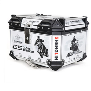 50L 65L universel luxe décalcomanie <span class=keywords><strong>moto</strong></span> coffre aluminium <span class=keywords><strong>valise</strong></span> Scooter étanche queue boîte stockage Top Box - Product Image 1