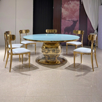 Tables et chaises modernes en acier inoxydable pour mariages, hôtels, restaurants