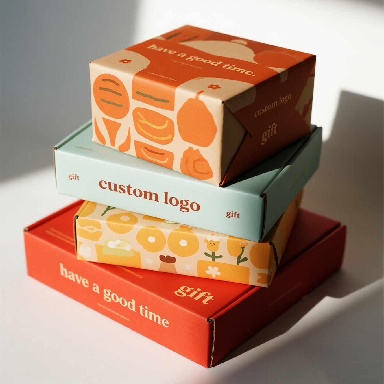 Wholesale Custom Logo Printed Kraft Paper Box Packaging Gift Paper Cardboard Shopping Packaging Box For Food