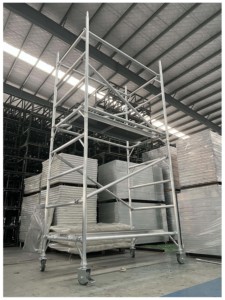 Andamio móvil de aluminio para construcción, 6m, 12m, andamio de Marco ancho único, <span class=keywords><strong>Torre</strong></span> rodante - Product Image 3