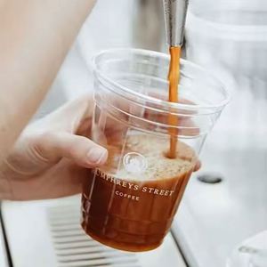 Gobelet en plastique transparent personnalisé avec logo imprimé, 98 mm, avec couvercles, 12 oz, 16 oz, 22 oz, pour café glacé, jus, lait, thé – Prix abordable 2026 - Product Image 3
