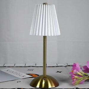 Modern Minimalist Crystal Bell Shade Table Lamp White Brass Base E26 LED AC 85-265V <b>Decorative</b> Middle Size Push Button Switch - Product Image 1
