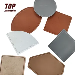 Low MOQ DIY Blank Leather Patches With Iron On Backing Labels On PU Material