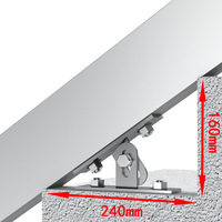 Rampe d'escalier moderne en verre sans cadre, système de balustrade en aluminium 6063 à profil en U, résistant à la rouille, pour escalier intérieur et extérieur