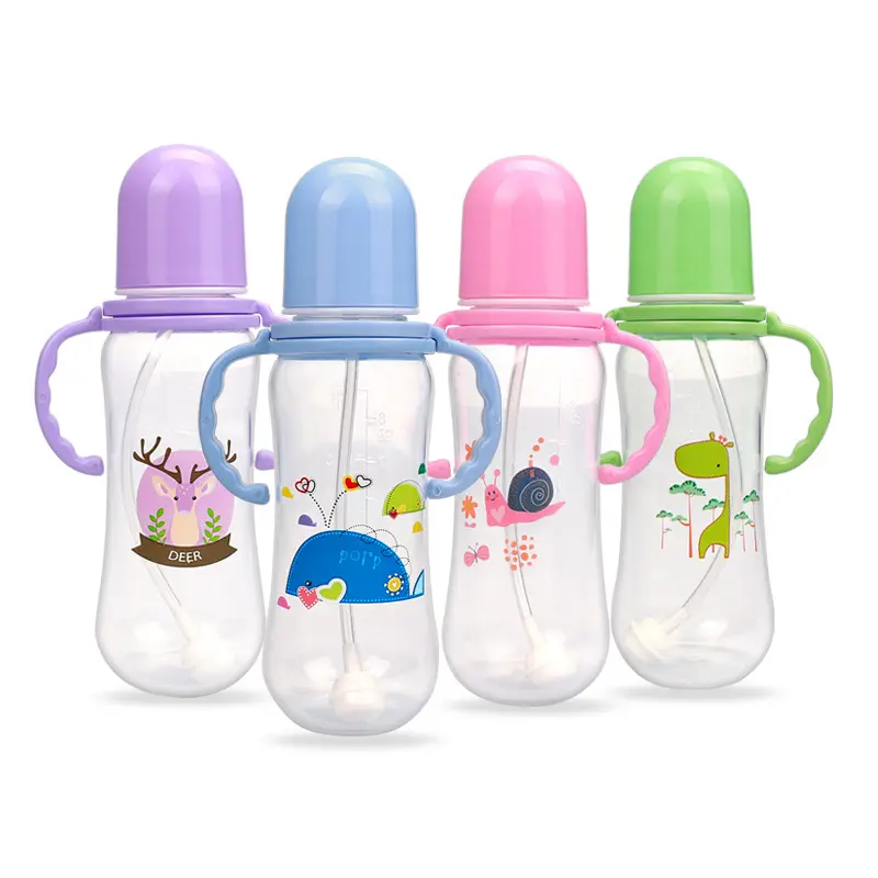 Bebek biberon geniş boyunlu baskılı olmayan damla şişe PP süt su içme süblimasyon seyahat BPA Free240ml şişeleri