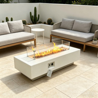 Table de foyer extérieur moderne résistante aux intempéries pour patio, jardin et mobilier d'extérieur
