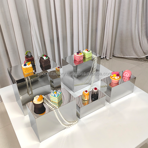 Modern SMOOTHSilver Color Stainless Steel Wedding Cake Display <b>Stand</b> Party Decorations Metal Dessert <b>Plinth</b> - Product Image 5