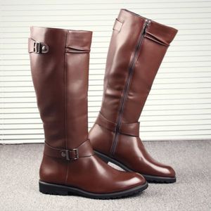 Nuovi stivali Casual da uomo alla moda da uomo stivali da cavaliere neri a punta stivali da uomo con cerniera stivali in pelle ad albero alto - Product Image 5