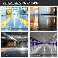Revêtement de sol époxy haute brillance pour intérieur, résistant à l'usure, idéal pour centres commerciaux, garages, usines et sols en béton.