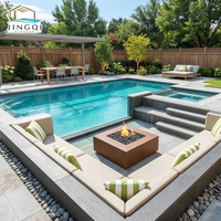 Piscine modulaire creusée en fibre de verre de grande taille pour enfants, usage hôtelier et extérieur, design maison, pour la détente, vente en gros