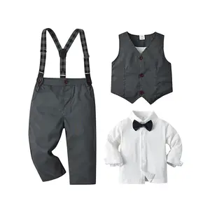 Baby Boy Suit Children'S Gentleman Boy Wedding Outfit Suit Long Sleeve Jackets With Trousers