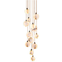 Lampe suspendue nordique en cuivre pour restaurant, duplex, escalier tournant, chambre à coucher, lit, villa, marbre, lampe décorative