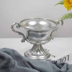 <span class=keywords><strong>Vase</strong></span> moderne de luxe haut de gamme en fer forgé, <span class=keywords><strong>gravé</strong></span>, écologique, résistant à la corrosion, fait main, argenté, durable, à large ouverture, pour le sol - Product Image 2