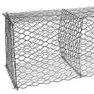 Enduit intérieur de PVC de fil galvanisé de maille de gabion en acier galvanisé pour le contrôle des inondations Boîte de gabion tissée à trou hexagonal Cage de clôture utilisée - Product Image 1