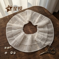 Dentelle plissée ondulée double couche, accessoire de bordure en dentelle de mousseline pour la confection de vêtements DIY OEM