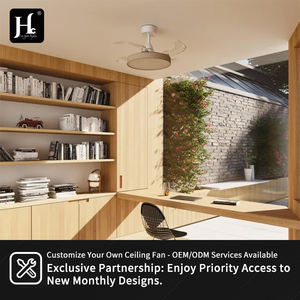 Ventilateur de plafond à pales rétractables avec lumière LED à intensité variable, 3 températures de couleur, moteur DC, télécommande, 6 vitesses pour salon - Product Image 6