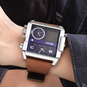 Oulm 1688 orologi <span class=keywords><strong>da</strong></span> uomo <span class=keywords><strong>Vintage</strong></span> bussola decorativa <span class=keywords><strong>orologio</strong></span> al quarzo due fusi orari <span class=keywords><strong>orologio</strong></span> <span class=keywords><strong>da</strong></span> <span class=keywords><strong>polso</strong></span> Casual in pelle - Product Image 5