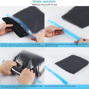 Impugnatura In Nylon di plastica arrotolare le borse salvaspazio per indumenti da viaggio a compressione sacchetti di stoccaggio - Product Image 4