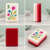 160 pièces de tuiles de mahjong américaines de luxe en acrylique à quatre couches, avec gravures éclatantes, ensemble de loisirs pour les divertissements domestiques et les lieux intérieurs