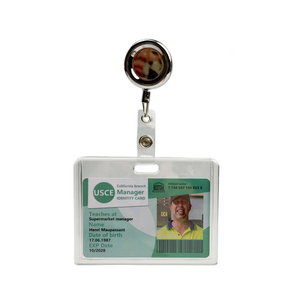 Bescom 2024 baja tahan karat 32MM gantungan kunci Putar mobil dapat ditarik kuat produsen terbaik Cina pemegang kartu gulungan lencana Id berat - Product Image 5