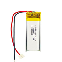 Batería Recargable de Litio de 300 mAh 501530 501540 3.7V con Conector Personalizable, Certificación KC, para Gafas Inteligentes, Venta Directa de Fábrica