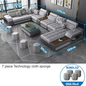 Nuova tecnologia divano in tessuto moderno minimalista soggiorno combinazione lattice spugna soggiorno combinazione funzione divano - Product Image 4