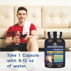 Suplemento Energético y para la Memoria para Adultos OEM, Complejo Natural de 8 Hongos con Melena de León, Cordyceps y Reishi, 120 Cápsulas - Product Image 3