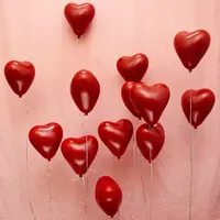 50 ballons en forme de cœur rouge de 10 pouces, ballons en latex gonflables, logo personnalisé, décoration pour la Saint-Valentin, mariage, fête, anniversaire