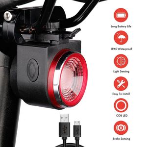 Antusi A8 Pro Portable Bicycle <b>Rear</b> <b>Light</b> Smart LED Taillight Waterproof Remote Control Super Bright Rechargeable Alarm Night - Product Image 3