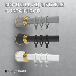 Aucune perceuse requise <span class=keywords><strong>tringle</strong></span> de <span class=keywords><strong>douche</strong></span> moderne en métal réglable <span class=keywords><strong>tringle</strong></span> de suspension de balcon avec tringles à rideaux rétractables pour un usage domestique - Product Image 2