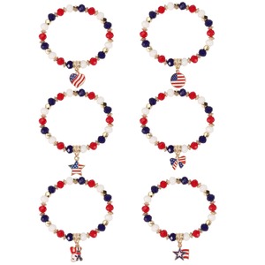 Pulsera con Bandera Americana, Pulsera para el Día de la Independencia, Decoración para la Fiesta del 4 de Julio, Regalo para Niñas, Pulsera Promocional de <span class=keywords><strong>Supermercado</strong></span> - Product Image 2