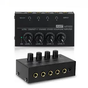 Ha4plus kompakt 4 kanallı Stereo kulaklık amplifikatör taşınabilir kulak monitörü amplifikatör USB ses arabirimi