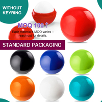 Bálsamo Labial Vegano Natural GUOCUI, Crema Labial Nutritiva e Hidratante, Bálsamo Labial Voluminizador en Bola Redonda Roja/Dorada/Azul con Cierre de Cadena
