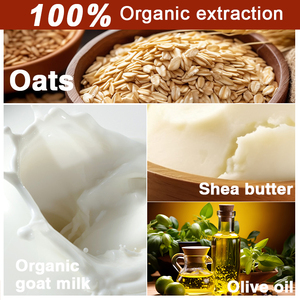 Leche fresca orgánica y manteca de karité, limpieza de belleza, equilibrio, hidratante, exfoliante, blanqueamiento, jabón de <span class=keywords><strong>avena</strong></span> hecho a mano para piel seca - Product Image 3
