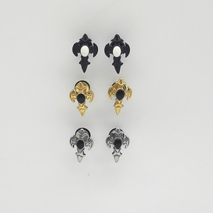<b>Cross</b> Stud <b>Earrings</b> Black Gold <b>Silver</b> Geometric Bezel Setting Fashion Jewelry - Product Image 1