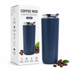 Vaso Térmico de Acero Inoxidable de Diseño Clásico de 480 ml, Taza para Auto, Botella de Vacío, Taza de Café con Tapa, Regalo Empresarial, para Bebidas Frías - Product Image 1