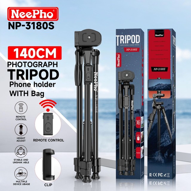 Neepho Ni Pai Series Stainless Steel Tripod for DSLR Camera Mobile Phone Photography Outdoor Live Streaming Floor Stand Height