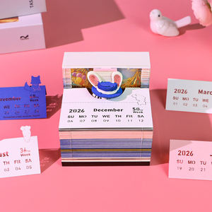 Calendario de Papel 3D con Conejito Comandante Rosa, con Capas Desprendibles y Papel de Arte Pastel para Manualidades - Product Image 2