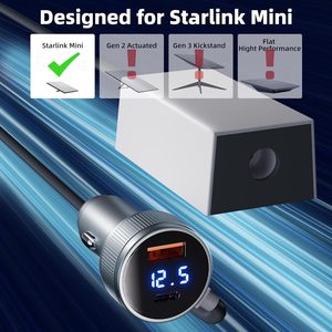 Convertisseur de chargeur de voiture Starlink Mini 3 en 1 avec affichage de la tension LED, entrée 12-36V, sortie 36V 1.67A, adaptateur d'alimentation Starlink Mini 12V - Product Image 2