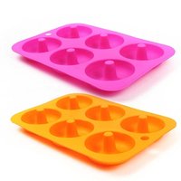 Moule à donuts en silicone de qualité supérieure, réutilisable, résistant à la chaleur, de qualité alimentaire, 6 trous, moule à gâteau en silicone, outils pour gâteaux